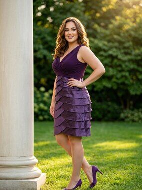 NWT Purple Tiered Ruffle Dress 16 Vamp Romantic Dark Fairy Noir Wedding Guest